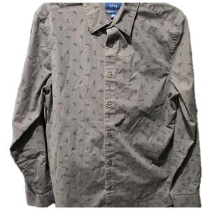 Apt. 9 Premier Flex Slim Fit Medium Button Down Vintage Cars AOP Model A EUC